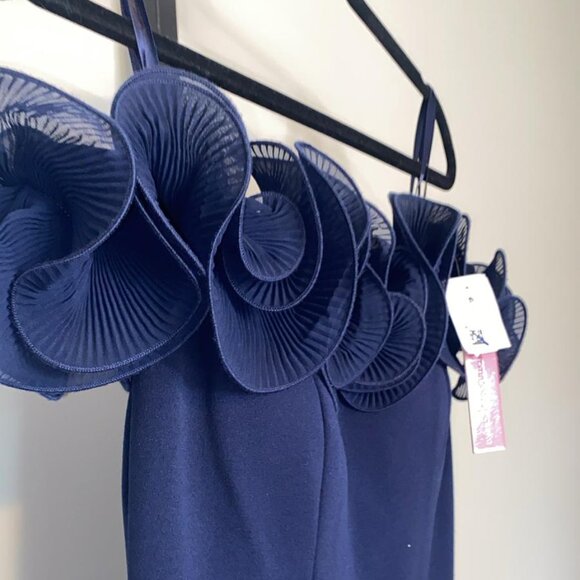 AQUA Ruffled Neck Evening Gown-Exclusive - Picture 5 of 10